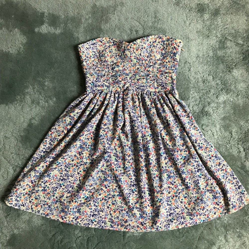 Strapless floral dress - size 2